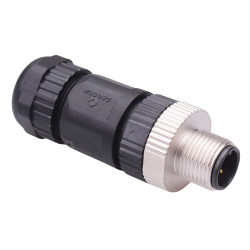 3 Way M12 Male Industrial Circular Connector IP67 4A 250V