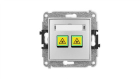 Icon Mechanizm Gniazda Światłowodowego/Optycznego Podwójnego Srebrny Metalik...