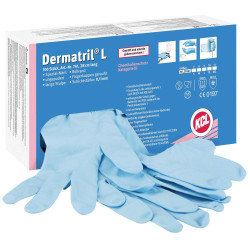 KCL 074107081C Dermatril Disposable Gloves, Size 7, Chemical Resistant