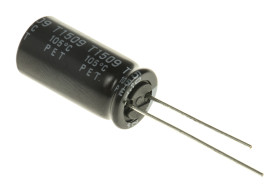 Kondensator 1000μF 25V dc Radialny, Otwór przelotowy Rubycon roztaw: 5mm 10 (Dia.) x 20mm