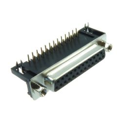 ZŁĄCZE DRB-25MS ŻEŃSKIE KĄTOWE W DRUK R-9,4MM ZŁOCONE RoHS