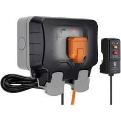 BG WP22KIT/3 Nexus Storm IP66 Single Switched 13A Power Socket - 3M Flex &amp; RCD