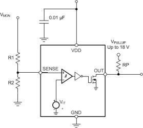 18V comparator with integrated reference