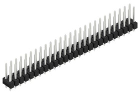 Pin header, 52 pole, pitch 2.54 mm, straight, black, 10054640