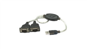 Konwerter Adapter Usb Na 2X Rs232/Com/Db9 Kabel 45Cm
