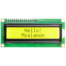 Wyświetlacz LCD 2x16 znaków zielony z konwerterem I2C