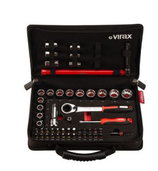 Zestaw nasadek rozmiar napędu 1/4 cala elementy: 51 Virax