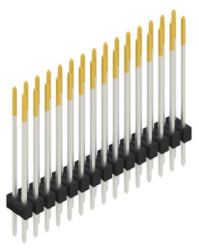 Pin header, 30 pole, pitch 2.54 mm, straight, black, SL223030S