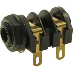 Cliff CL11607 6.35 mm Audio Jack Socket 2 Pins Mono Black Horizontal Mount