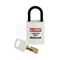 Kłódka LOTO SafeKey kompaktowa, nylonowa, biała, 150188