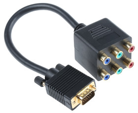 Adapter AV Męskie VGA (1) na Żeńskie foniczne (6)