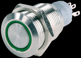 LAS2GQF-11ZE/G/DC24V/S/FP Tamper switch, 3 A/250 V,16 mm, green, IP67