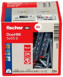 Kołki rozporowe do płyt karton gips DuoHM 6x55mm 2-składnikowe z wkrętem FISCHER 25 sztuk