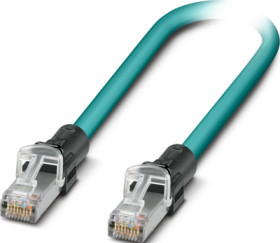 Patch cable, RJ45 plug, straight to RJ45 plug, straight, Cat 6A, S/FTP, PUR, 1 m, water blue, 1112909