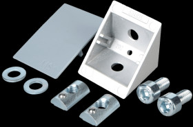 TCFA 40X40 AAG Corner connector 40+ complete 40 x 40, silver