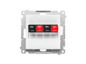 SIMON 55 Gniazdo głośnikowe podwójne biały mat TGL2.01/111 KONTAKT SIMON