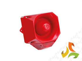 Sygnalizator świetlno-dźwiękowy ścienny Asserta MIDI 230V AC czerwona obudowa i klosz AS/M/SB/9-60V/R/RL IP66 7052111FUL-0130 EA