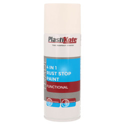 PlastiKote 440.0071022.076 Trade 4-in-1 Rust Stop Spray Paint White 400ml