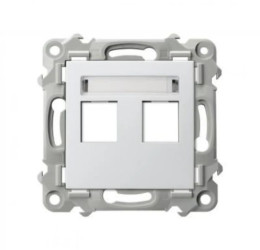SZAFIR Obudowa gniazda podwójnego typu Keystone prosta biały GPK-2Z/p/00