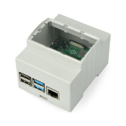Obudowa do Raspberry Pi 4B na szynę DIN - ABS - szara- LT-4A03