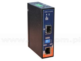 IGMC-111GPB, Media konwerter przemysłowy, DIN, 1x 100/1000TX (RJ-45) + 1x 100/1000FX (SFP)