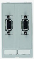 Data module, 2 x D-Sub socket, 9 pole to 2 x D-Sub plug, 9 pole, straight, 39500030020