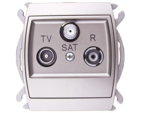 GAZELA Gniazdo antenowe RTV-SAT końcowe satynowe GPA-JS/m/16/16