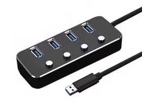 ROZDZIELACZ HUB NA 4 X USB 3.0 Z WŁĄCZNIKAMI (ZLHUB-4XUSB)