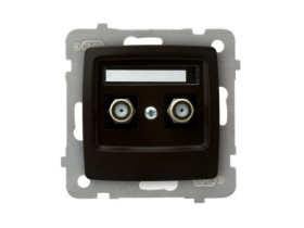 KARO Gniazdo antenowe podwójne typu "F" czekoladowy metalik GPA-2SF/m/40 OSPEL