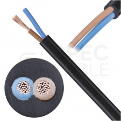Kabel mieszkaniowy OMY / H03VV-F 2x0,75mm2 czarny 300/300V giętki linka Mercor