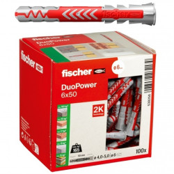 Kołki rozporowe uniwersalne DuoPower 6x50mm 2-składnikowe do wszystkich typów podłoża FISCHER 100szt