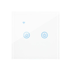 Inteligentny włącznik światła dwukanałowy szklany WiFi TUYA