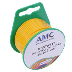 Yellow 1.5mm² Thin Wall 21A Cable Mini Reel 10M