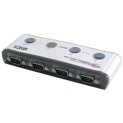 LINDY 42858 USB Adapter 1x USB 1.1 A to 4x Serial 9-pin Connector Adapter