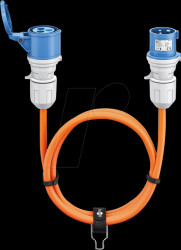 76229 10m CEE camping extension cable, 16A / 230V, orange