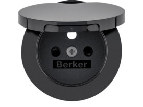 BERKER R.1/R.3 Płytka czołowa do gniazda z/u i pokrywą czarny połysk 3965832045 HAGER
