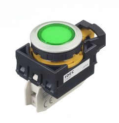 Lampka kontrolna do montażu panelowego, zielona 22.3mm LED Idec