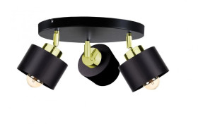 Spot nowoczesny 3x E27 SIMPLY BLACK/GOLD