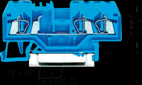 280-684 3-conductor feed-through terminal, blue