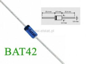 Dioda Schottky BAT 42 0,2A 30V 7pF DO35; 1szt