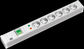 333.605 Socket strip, 19", 6-way