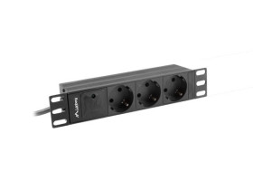LISTWA ZASILAJĄCA RACK PDU 10 LANBERG 1U 16A 2M 3X SCHUKO CZARNA