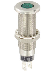 Lampka kontrolna do montażu panelowego 2.1V, zielona 8.2mm LED Chrom Końcówka lutownicza Sloan