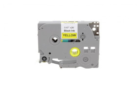 Taśma Tze-631 do drukarki Brother 12mm 8m żółta taśma czarny nadruk