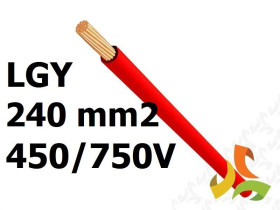 Przewód LGY 240 mm2 czerwony (450/750V) jednożyłowy linka H07V-K (bębnowy) IG2014.05 BITNER