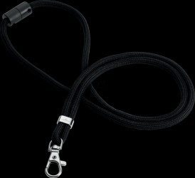 824101 Lanyard, rPET, with carabiner, black, 10 pieces