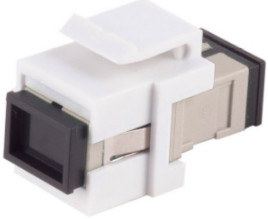 Fiber optic connector, SC simplex socket to SC simplex socket, OM1/OM2, multimode, ceramic, beige, BS08-10214