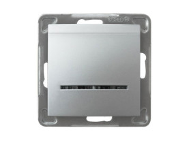 IMPRESJA Wyłącznik hotelowy z podświetleniem pomarańczowym srebro ŁP-15YS/m/18 OSPEL