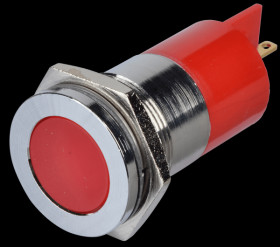 Q22F1CXXR12E Indicator LED, 12 V DC, 22 mm, FASTON, red/BrC