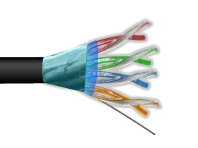 Przewód FTP Maxcable, kat 5e, 305m, CCA zewnętrzny, żelowany